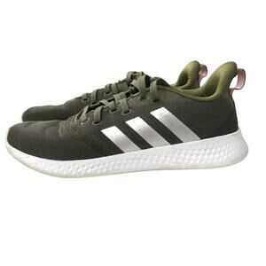 Adidas Puremotion running shoes dark green white womens 10 Cloudfoam sole